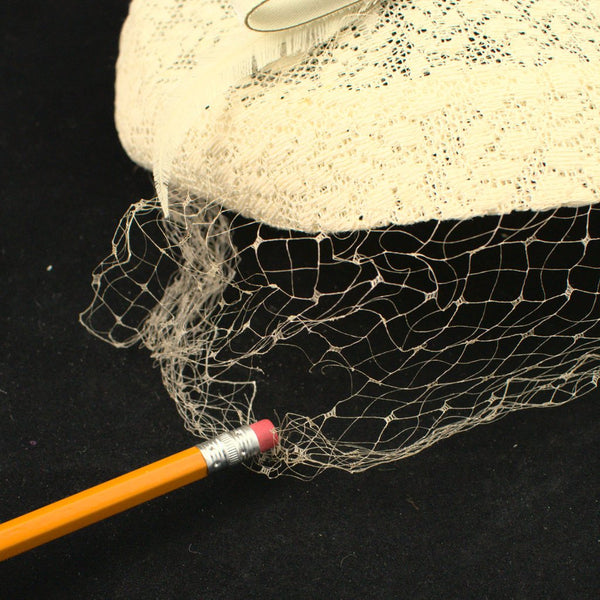1950s Off White Lace & Bow Hat Cats Like Us
