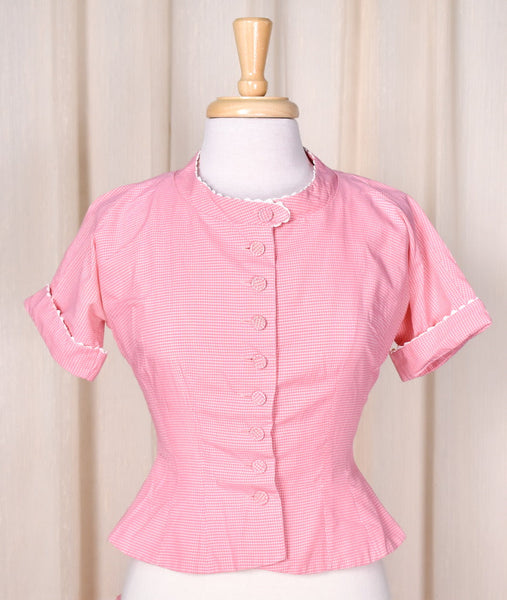 1950s Pink Vintage Peplum Skirt Set Cats Like Us
