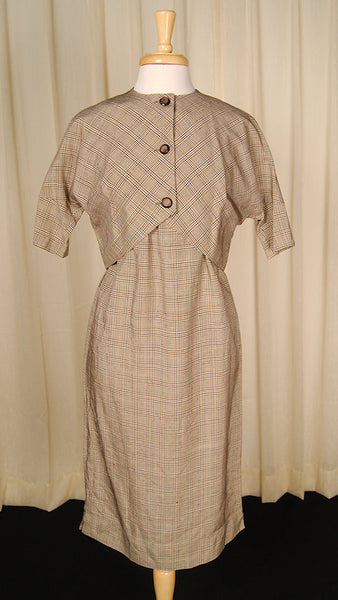 1950s Plaid Dress w Jacket Cats Like Us