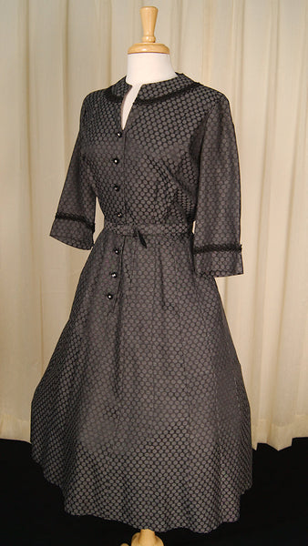 1950s Polka Dot Shirt Dress Cats Like Us
