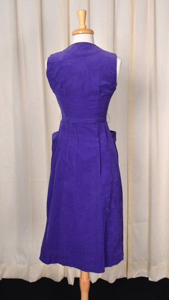 1950s Purple Corduroy Pencil Dress Cats Like Us