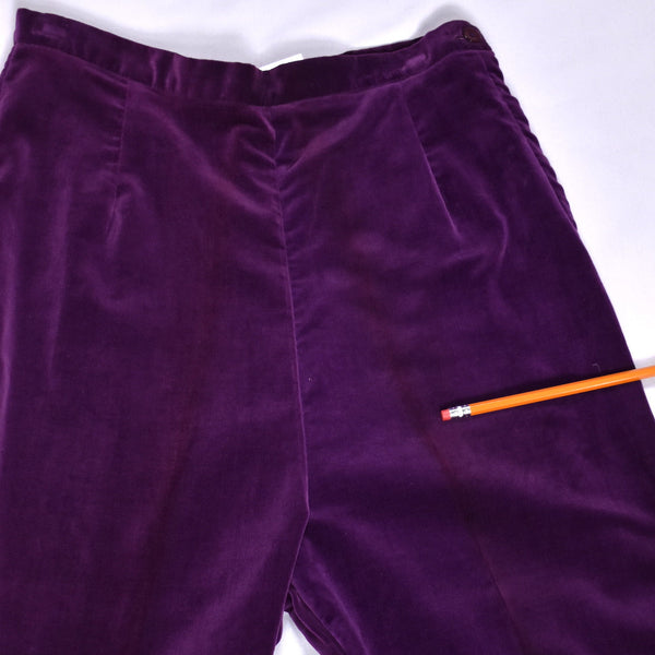 1950s Purple Velvet Ankle Pants Cats Like Us