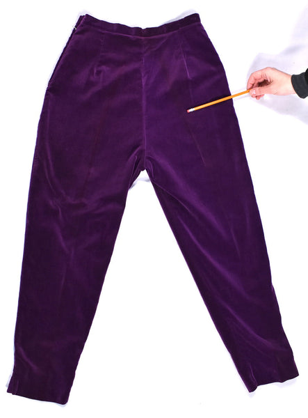 1950s Purple Velvet Ankle Pants Cats Like Us