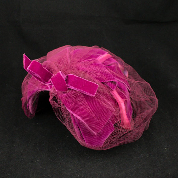 1950s Raspberry Crescent Hat Cats Like Us
