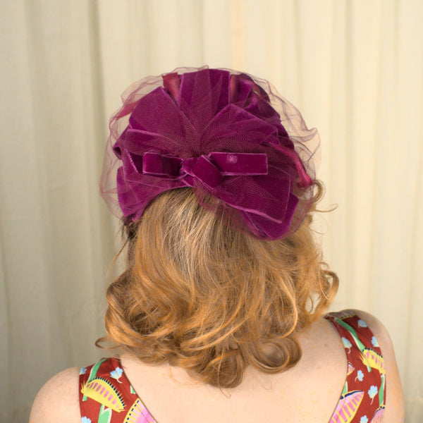 1950s Raspberry Crescent Hat Cats Like Us