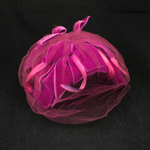 1950s Raspberry Crescent Hat Cats Like Us