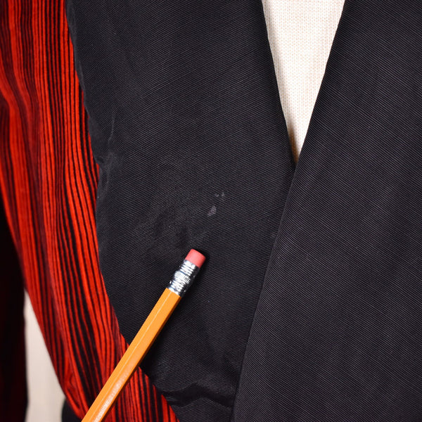 1950s Red & Black Vintage Smoking Jacket Cats Like Us