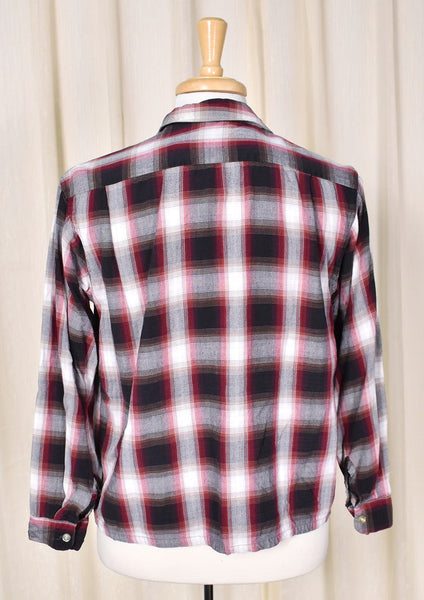 1950s Red & Blk Plaid LS Shirt Cats Like Us
