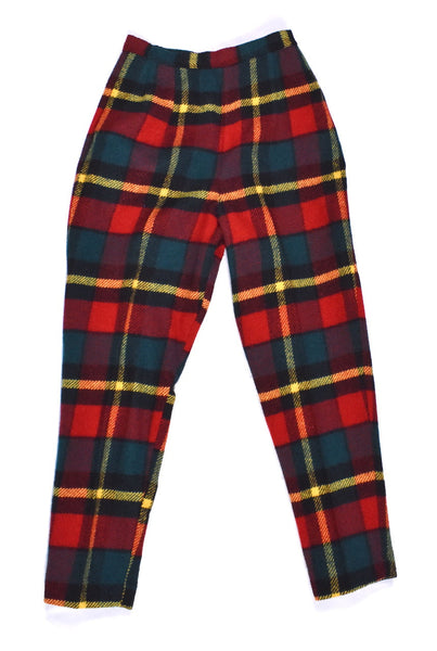 1950s Red & Green Plaid Wool Ankle Pants Cats Like Us