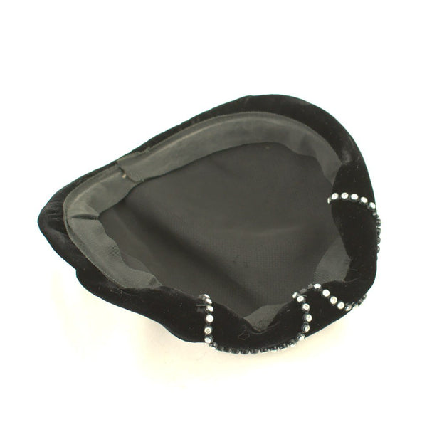 1950s Rhinestone Velvet Cap Cats Like Us