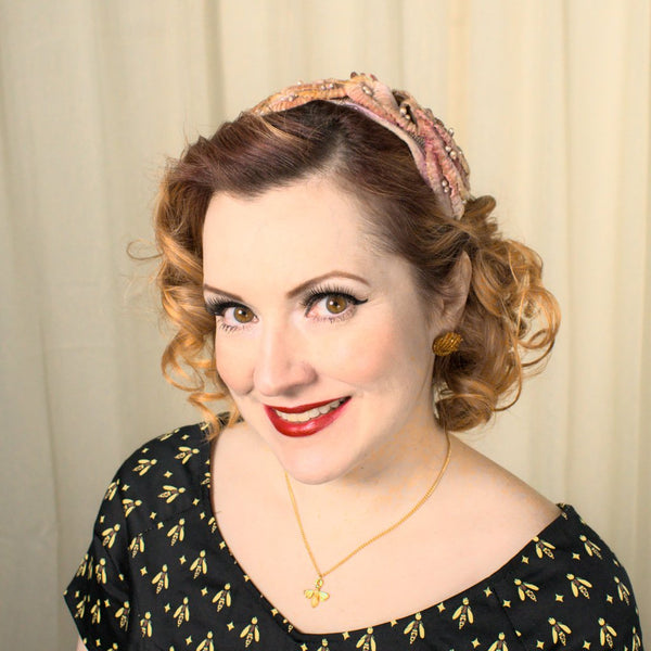 1950s Rose Flower Cap Hat Cats Like Us