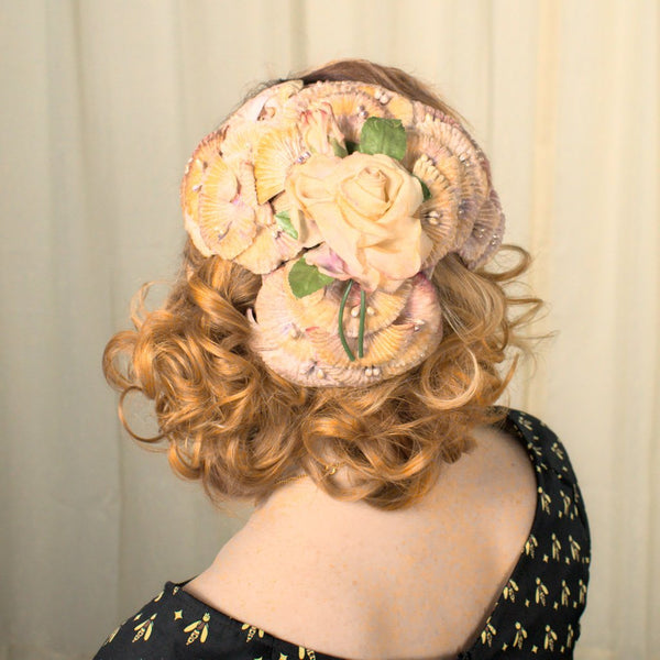 1950s Rose Flower Cap Hat Cats Like Us