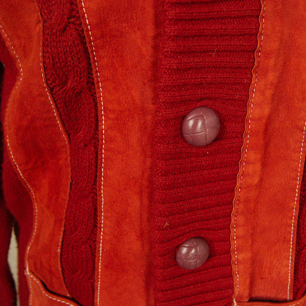 1950s Rust Ultra Suede Cardigan Cats Like Us