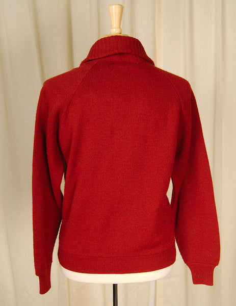 1950s Rust Ultra Suede Cardigan Cats Like Us
