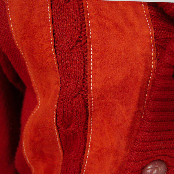 1950s Rust Ultra Suede Cardigan Cats Like Us
