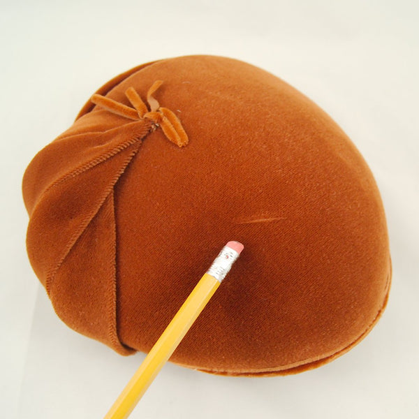 1950s Rust Velvet Hat Cats Like Us
