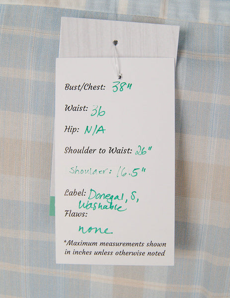 1950s SS Blue Plaid Loop Shirt Cats Like Us