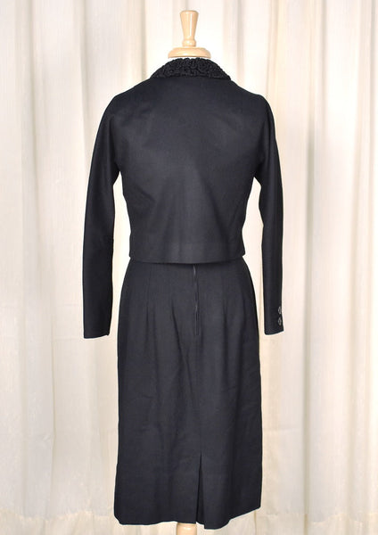 1950s Sexy Wool LBD w Jacket Cats Like Us