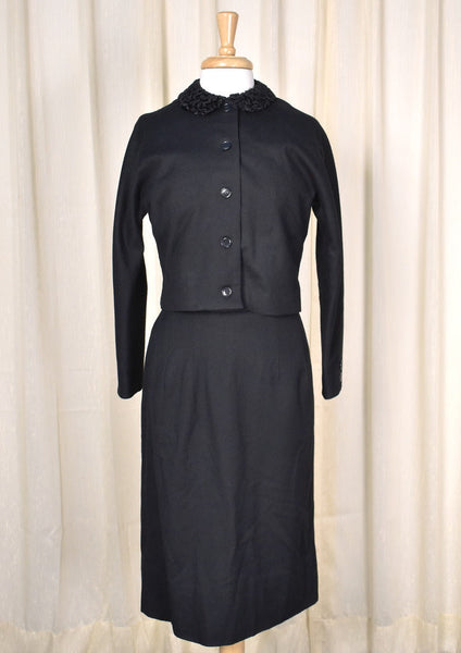 1950s Sexy Wool LBD w Jacket Cats Like Us