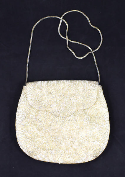 1950s Silver Beaded Handbag Cats Like Us