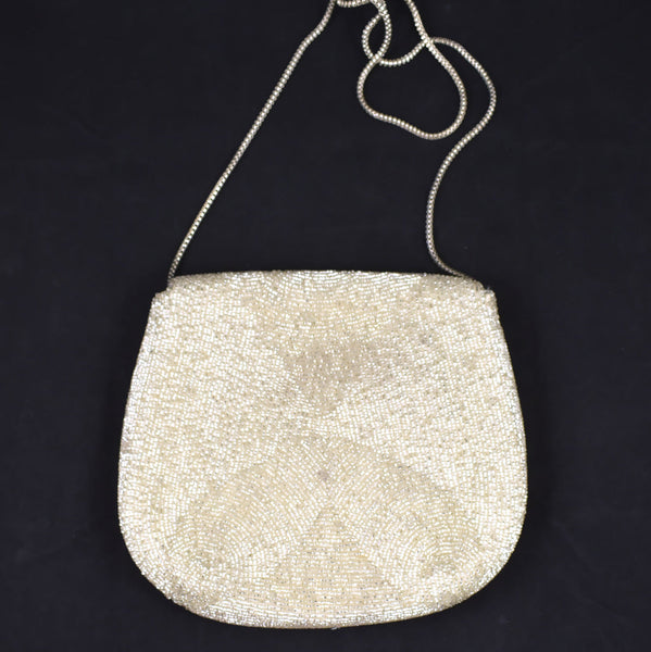 1950s Silver Beaded Handbag Cats Like Us