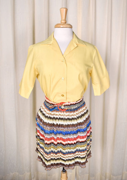 1950s Simple Yellow Vintage Blouse Cats Like Us