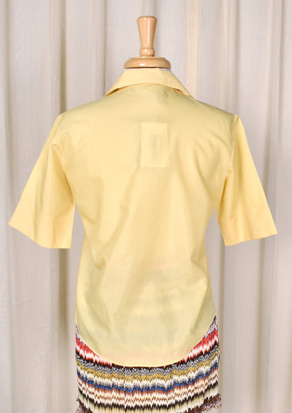 1950s Simple Yellow Vintage Blouse Cats Like Us