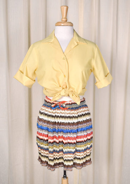 1950s Simple Yellow Vintage Blouse Cats Like Us