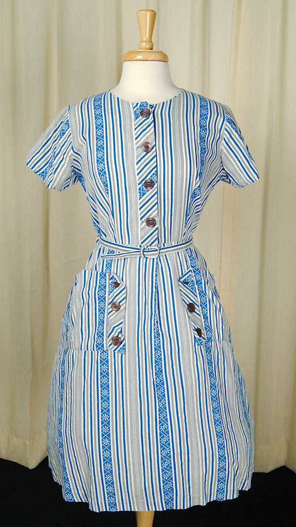 1950s Striped Pocket Day Dress – Cats Like Us