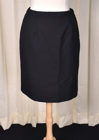 1950s Style Adjustable Waist Black Pencil Skirt by Logistik Unicorp Cats Like Us