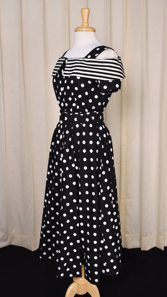 1950s Style B&W Polka Dot Dress Cats Like Us