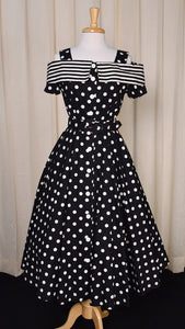 1950s Style B&W Polka Dot Dress Cats Like Us