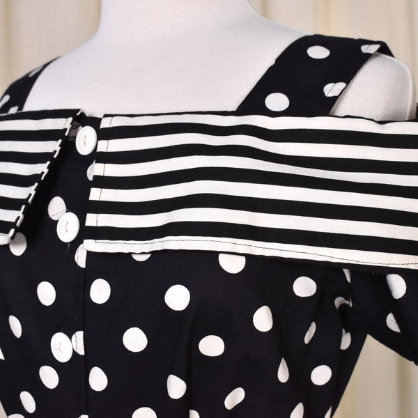 1950s Style B&W Polka Dot Dress Cats Like Us