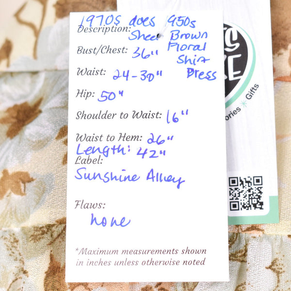 1950s Style Sheer Floral Dress Cats Like Us