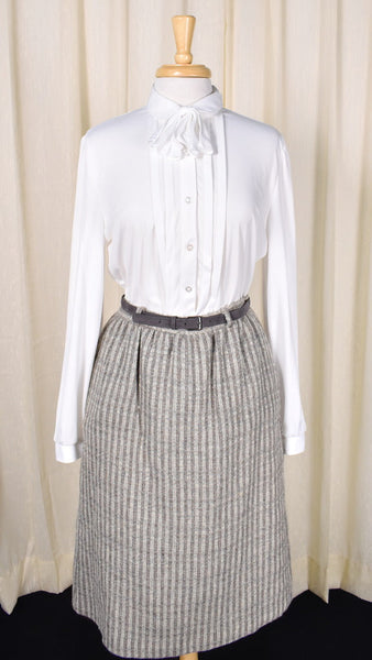 1950s Style Vintage Weaved Gray Skirt Cats Like Us