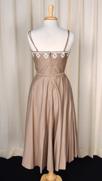 1950s Tan Soutache Vintage Dress Set Cats Like Us