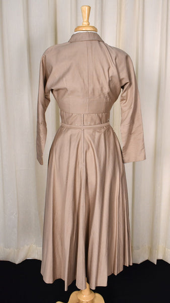 1950s Tan Soutache Vintage Dress Set Cats Like Us