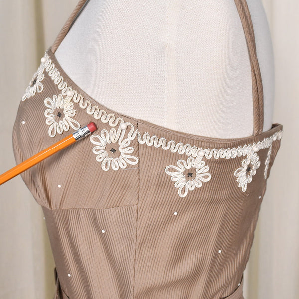 1950s Tan Soutache Vintage Dress Set Cats Like Us