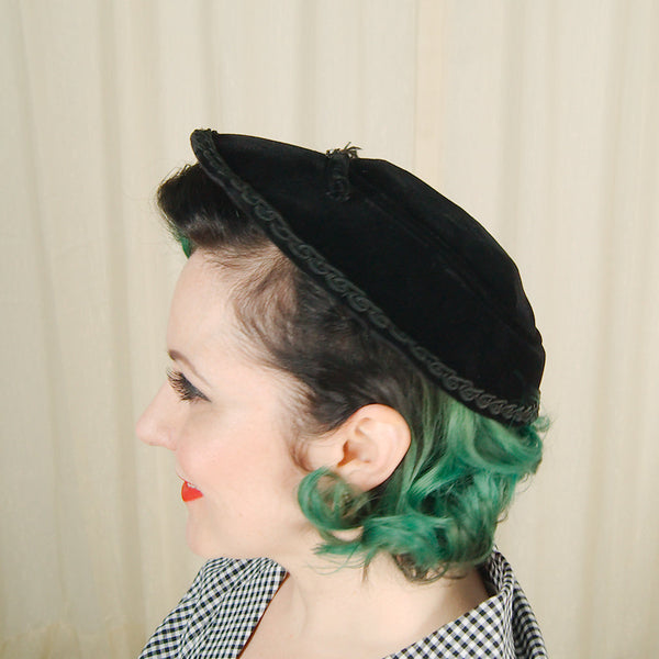 1950s Velvet Platter Hat Cats Like Us