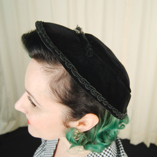 1950s Velvet Platter Hat Cats Like Us