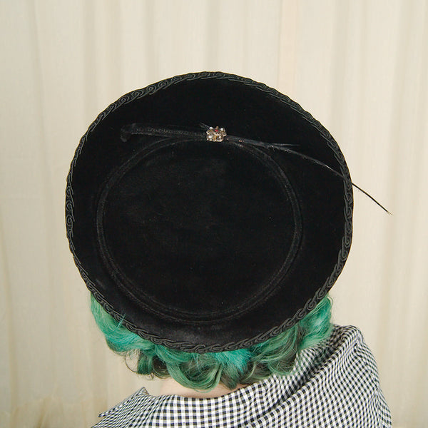 1950s Velvet Platter Hat Cats Like Us