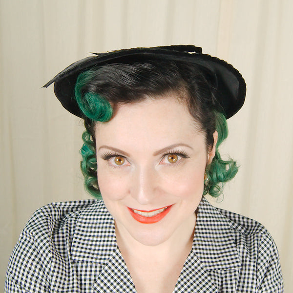 1950s Velvet Platter Hat Cats Like Us