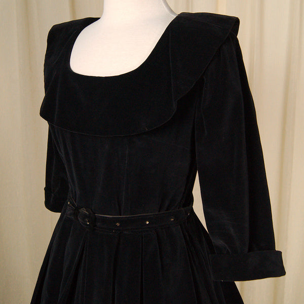 1950s Velvet Rhinestone Dress Cats Like Us
