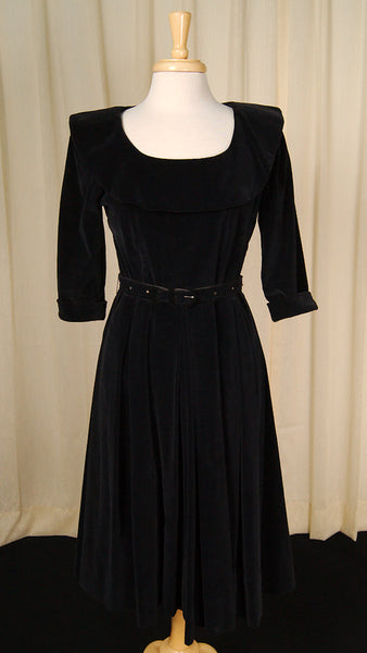 1950s Velvet Rhinestone Dress Cats Like Us