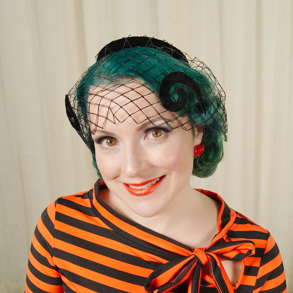 1950s Velvet Swirl Hat Cats Like Us
