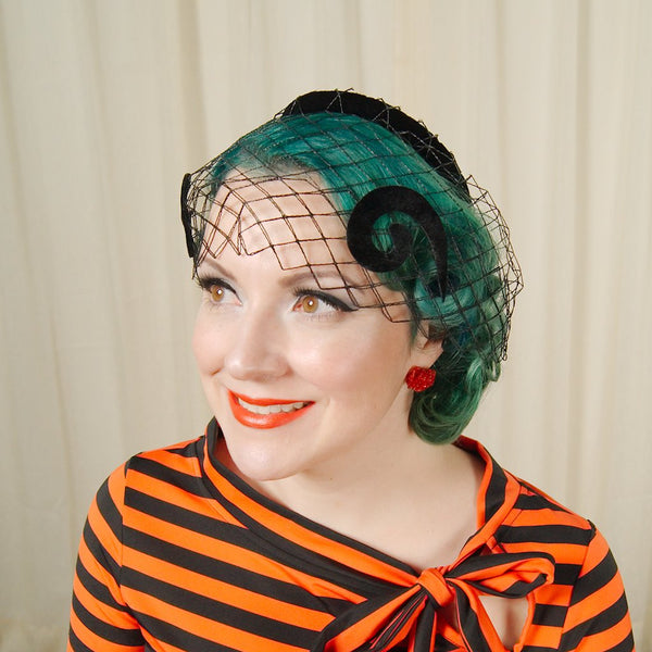 1950s Velvet Swirl Hat Cats Like Us