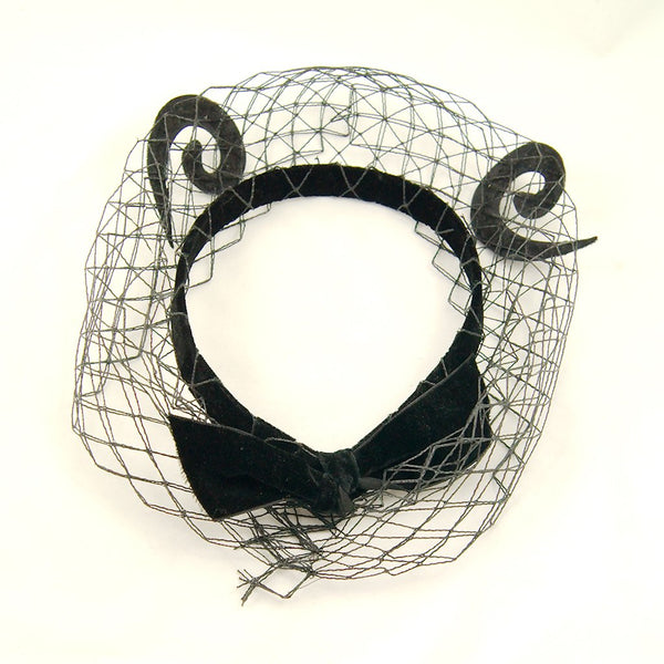 1950s Velvet Swirl Hat Cats Like Us