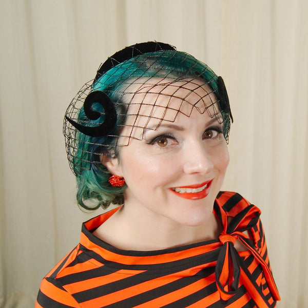 1950s Velvet Swirl Hat Cats Like Us