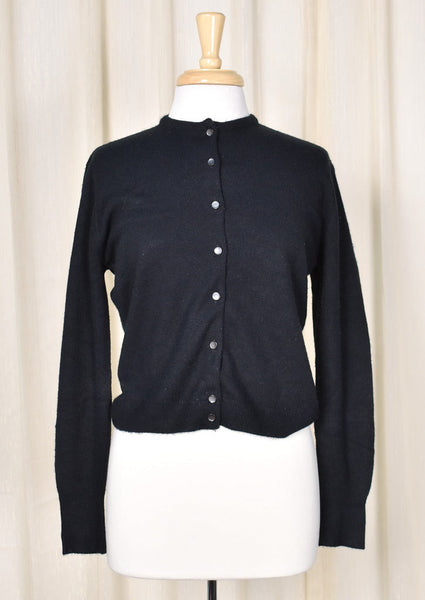 1950s Vintage Basic Black Cardigan Cats Like Us