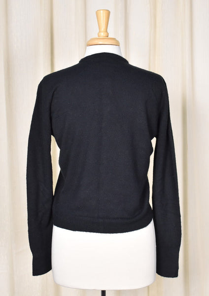 1950s Vintage Basic Black Cardigan Cats Like Us